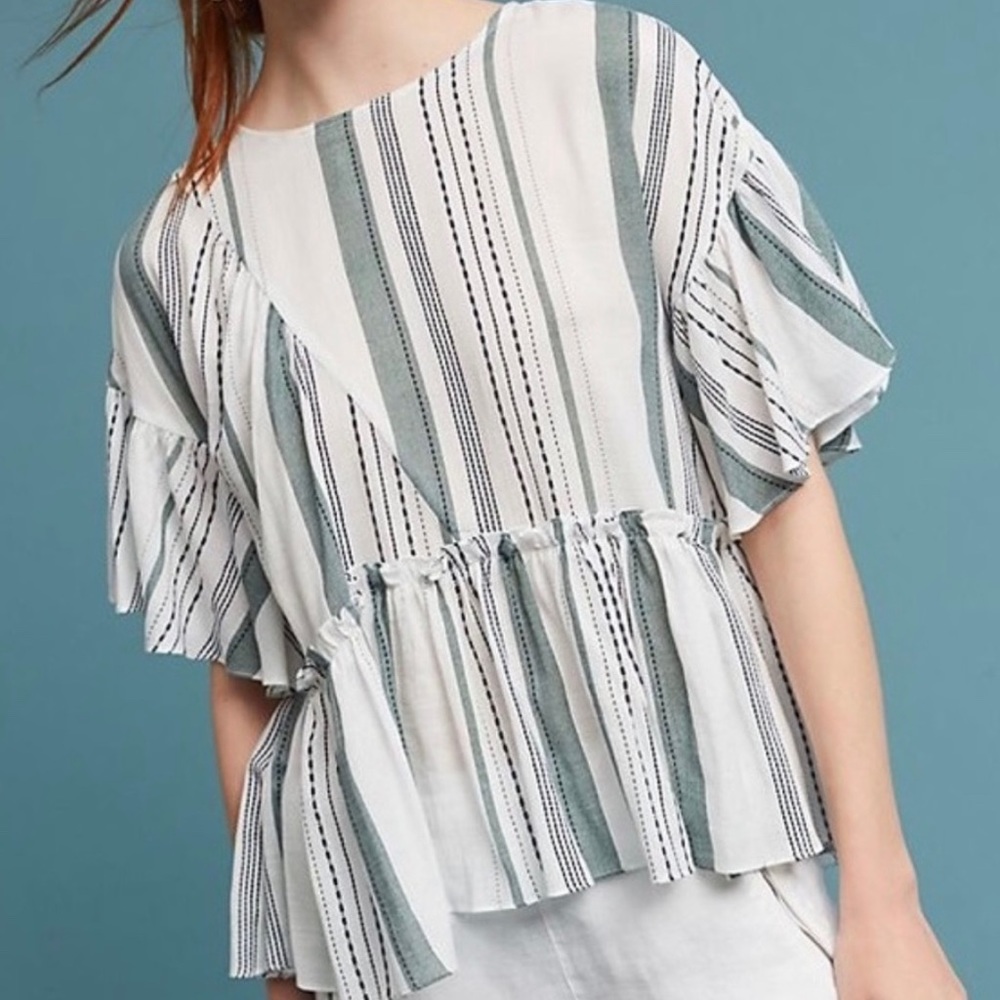 Anthropologie “Aurelie” Boho Flutter Sleeve Top - image 7